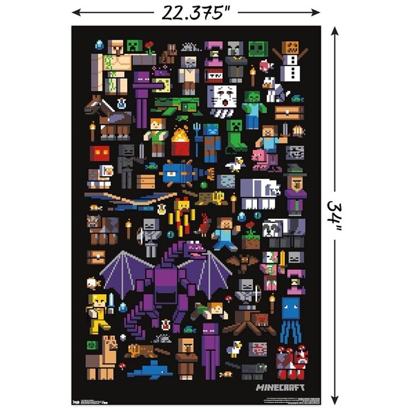 Minecraft -Mobbery Poster By Trends International 23.375” X 34”.  NEW in Package - Picture 2 of 4